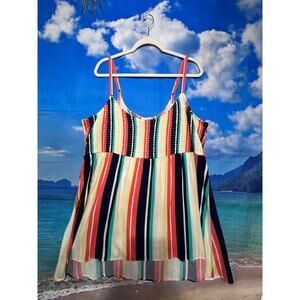 Torrid Spaghetti Strap Striped Babydoll Top Women's Plus Size 3x NWT